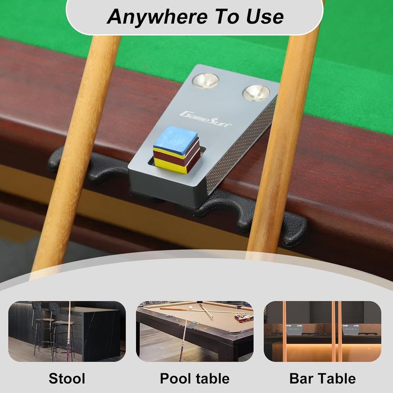 GAMESUN 6 In 1 Portable Weighted Pool Cue Holder, chalk holder, billiard cue tip tool, Titanium - Image 5